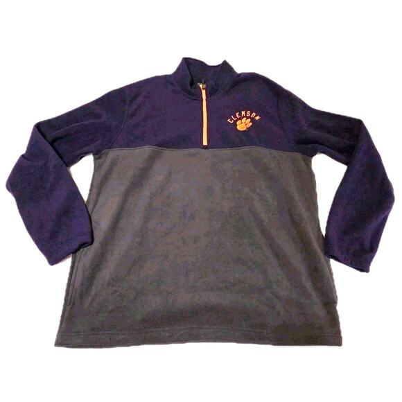 Mens XL Clemson Tigers Purple Orange Fleece 1/4 Zip Pullover College Football - Picture 2 of 12